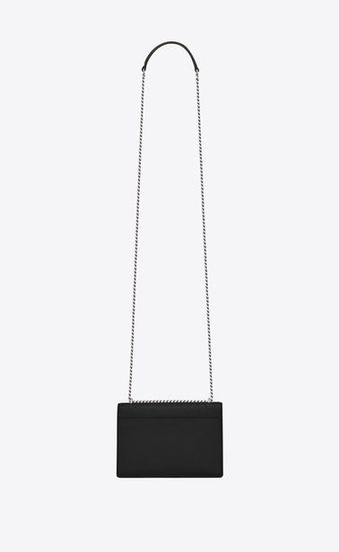 Sunset Portemonnaie aus schwarzem Leder mit Kette